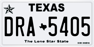 TX license plate DRA5405