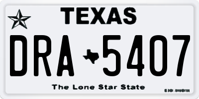 TX license plate DRA5407