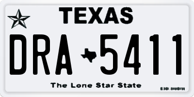 TX license plate DRA5411