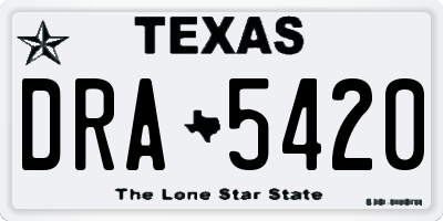 TX license plate DRA5420