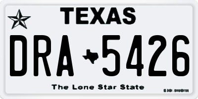 TX license plate DRA5426