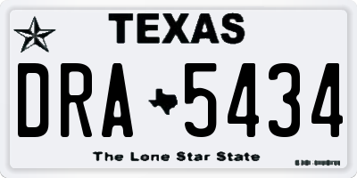 TX license plate DRA5434