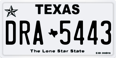 TX license plate DRA5443