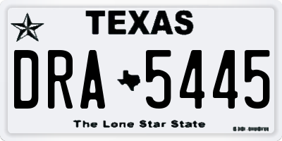 TX license plate DRA5445