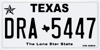 TX license plate DRA5447