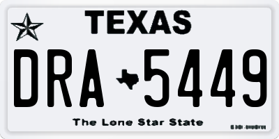 TX license plate DRA5449