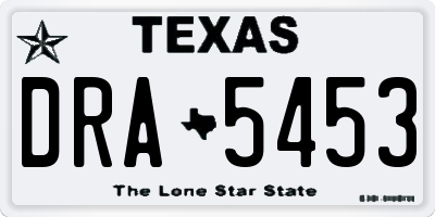 TX license plate DRA5453