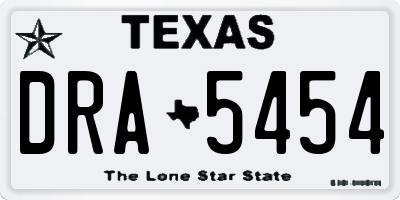 TX license plate DRA5454