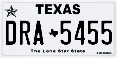 TX license plate DRA5455