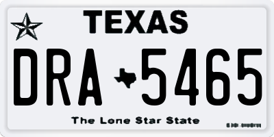 TX license plate DRA5465