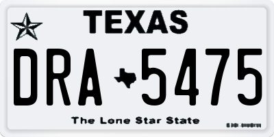 TX license plate DRA5475