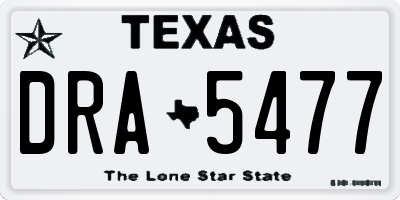TX license plate DRA5477