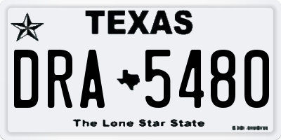 TX license plate DRA5480