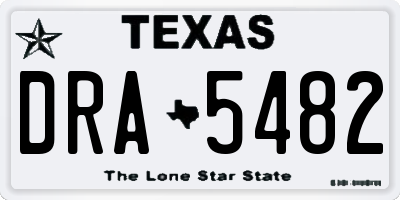 TX license plate DRA5482