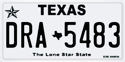 TX license plate DRA5483