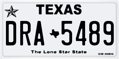 TX license plate DRA5489