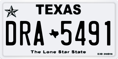 TX license plate DRA5491