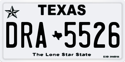 TX license plate DRA5526