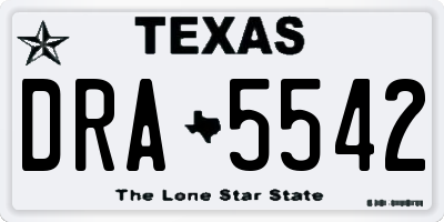 TX license plate DRA5542