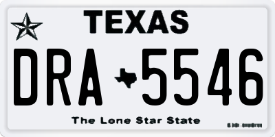 TX license plate DRA5546