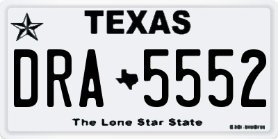 TX license plate DRA5552