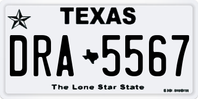 TX license plate DRA5567