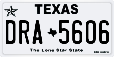TX license plate DRA5606
