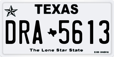 TX license plate DRA5613