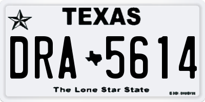 TX license plate DRA5614
