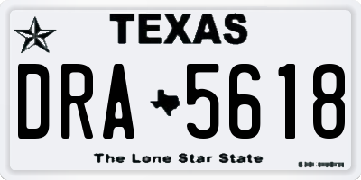 TX license plate DRA5618