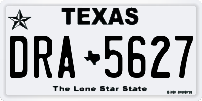 TX license plate DRA5627