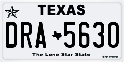 TX license plate DRA5630