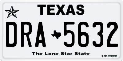 TX license plate DRA5632