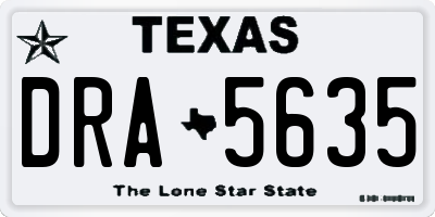 TX license plate DRA5635