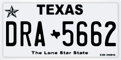 TX license plate DRA5662