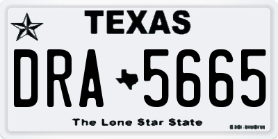 TX license plate DRA5665