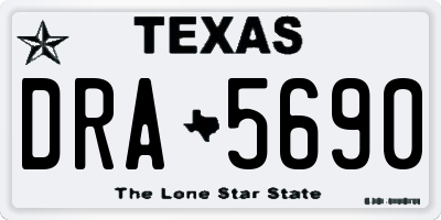 TX license plate DRA5690