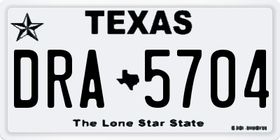 TX license plate DRA5704