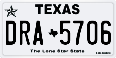 TX license plate DRA5706