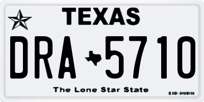 TX license plate DRA5710