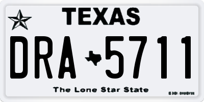 TX license plate DRA5711
