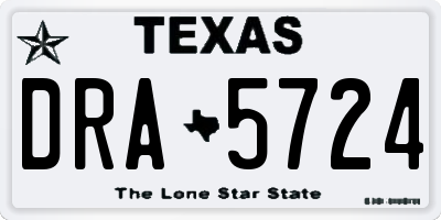 TX license plate DRA5724
