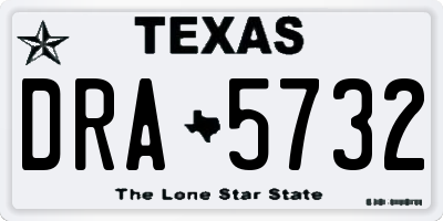 TX license plate DRA5732