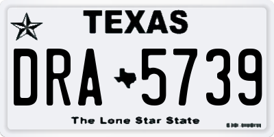 TX license plate DRA5739