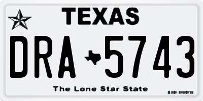 TX license plate DRA5743