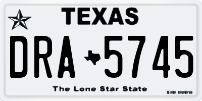 TX license plate DRA5745