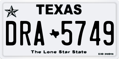 TX license plate DRA5749