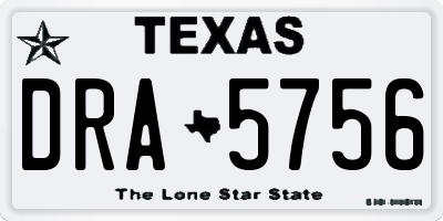TX license plate DRA5756