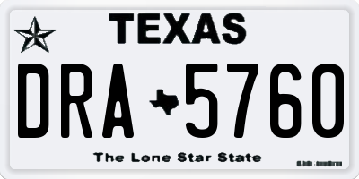 TX license plate DRA5760