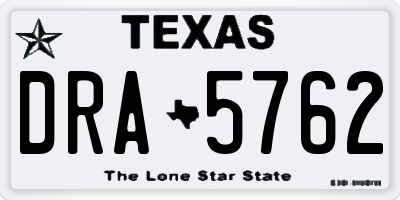TX license plate DRA5762
